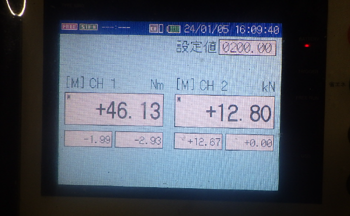 デジタル表示器DG-1で試験結果を確認